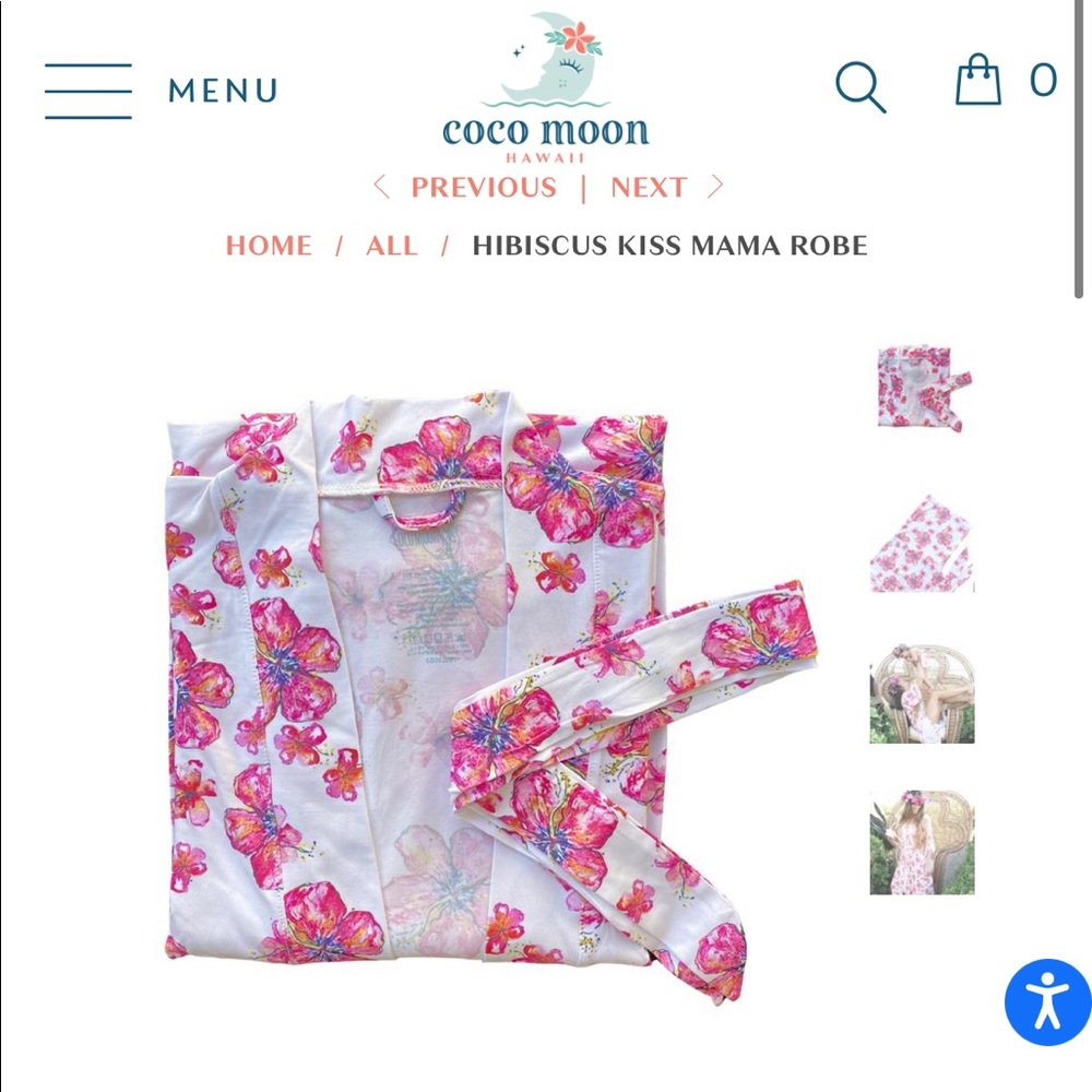 Coco moon hibiscus kiss mama robe